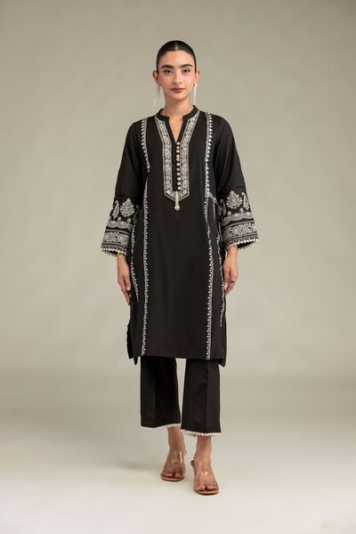 Printed | Raw Silk | Black Silk Pants | USD 30.00