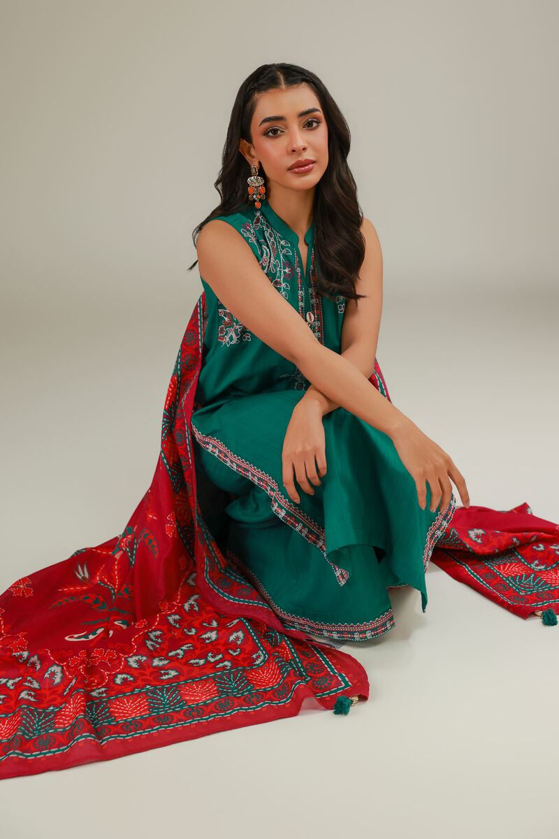 Embroidered | Cotton Net | Floral Tassel Dupatta | USD 25.00