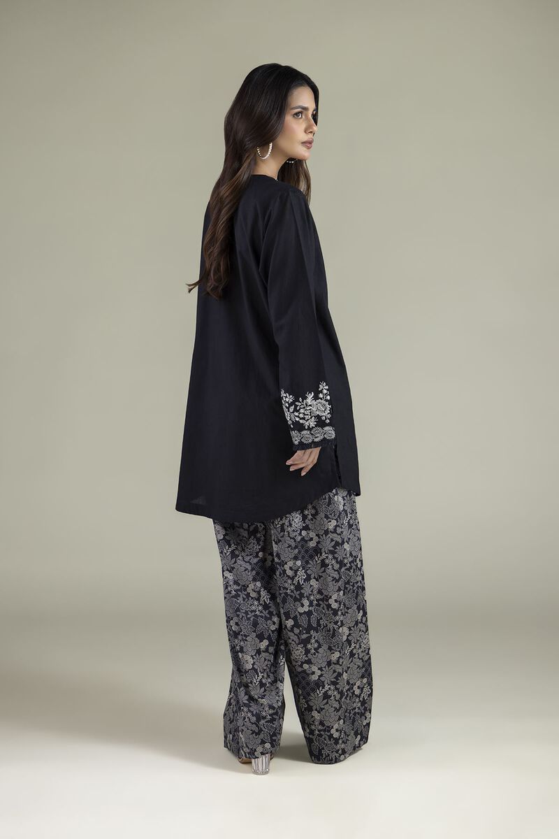 Embroidered | Cambric | Black Tailored 2-Piece | USD 55.00