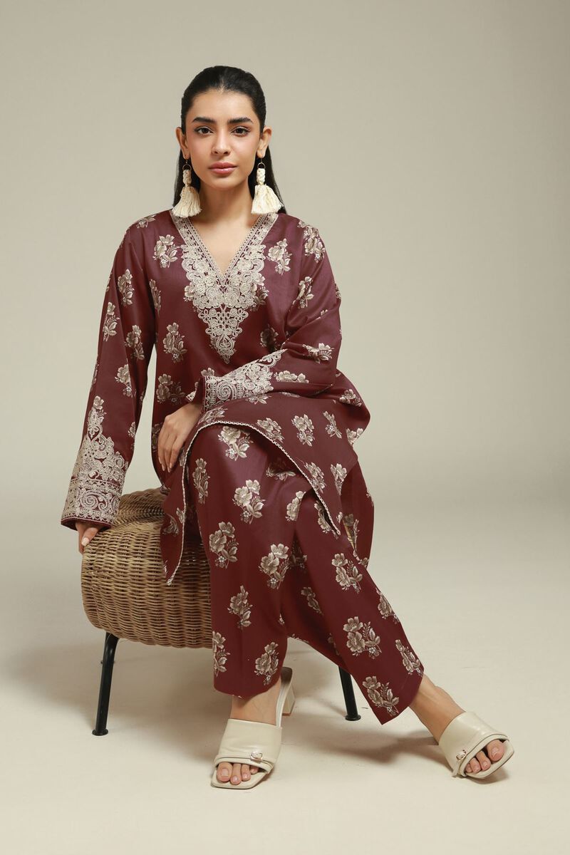 Embroidered | Satin | Tailored 2 Piece | Top and Bottom | USD 60.00