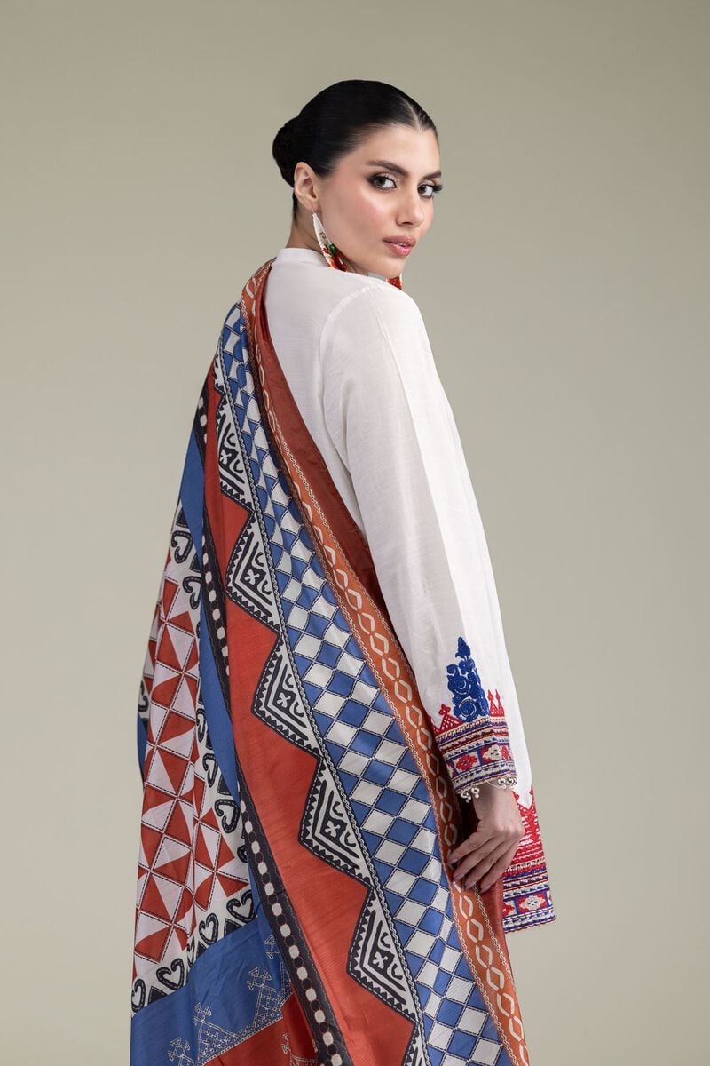 Embroidered | Polyester Silk | Silk Geometric Dupatta | USD 30.00