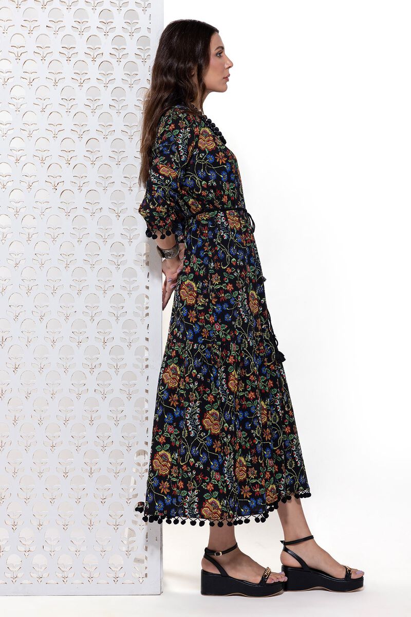 Printed | Ripple Crinkle | Maxi Dress | null