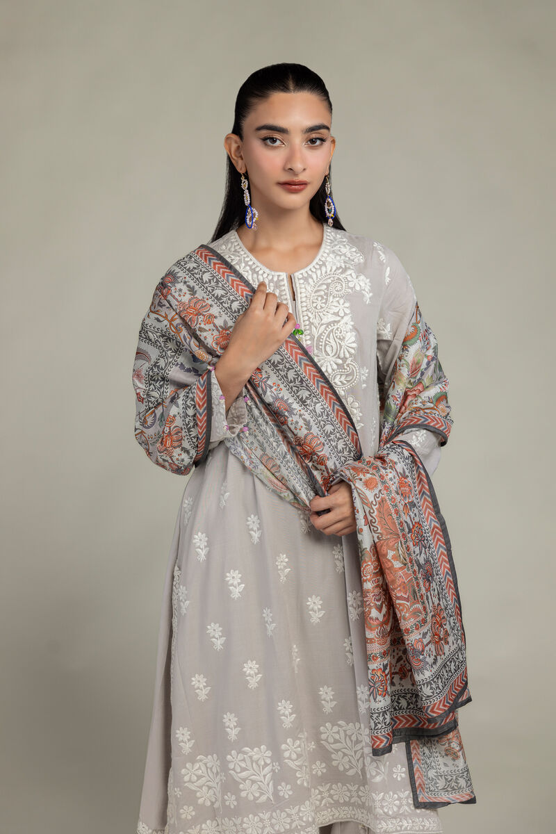 Embroidered  | Polyester Silk | Floral Silk Dupatta | USD 30.00