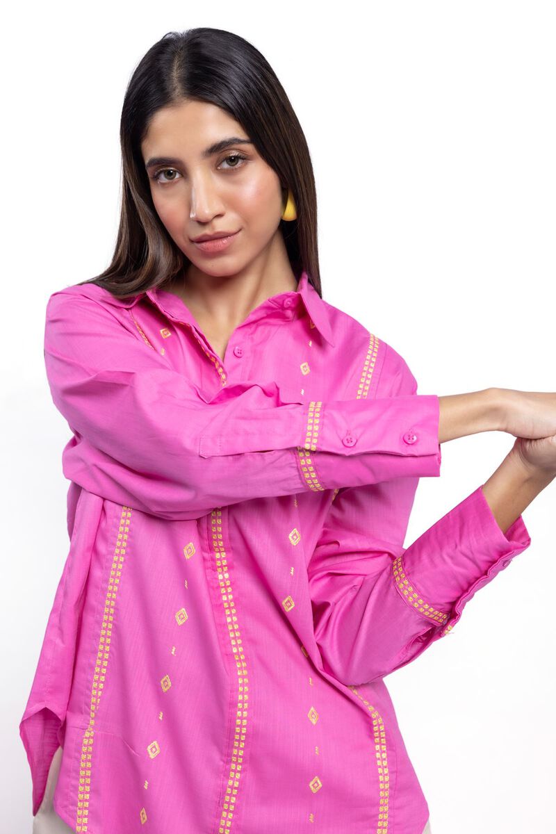 Embroidered | Crosshatch Poplin | Shirt | null
