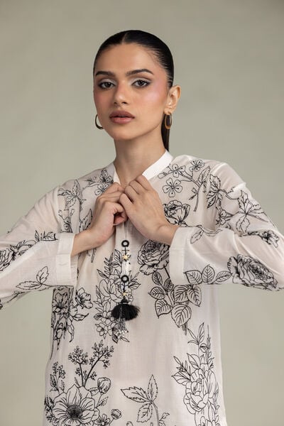 Embroidered | Cambric | Cambric Longline Kurta | USD 45.00