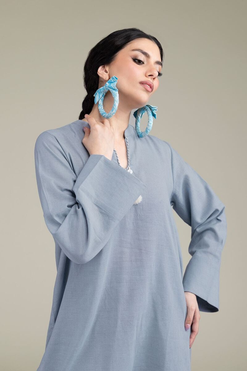 Dyed | Blended Linen | Short Solid Kurta  | USD 35.00