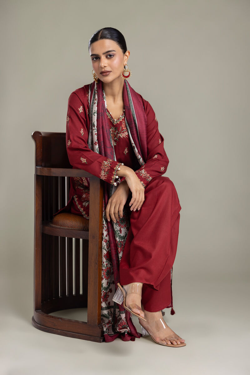 Embroidered | Polyester Silk | Floral Silk Dupatta | USD 35.00