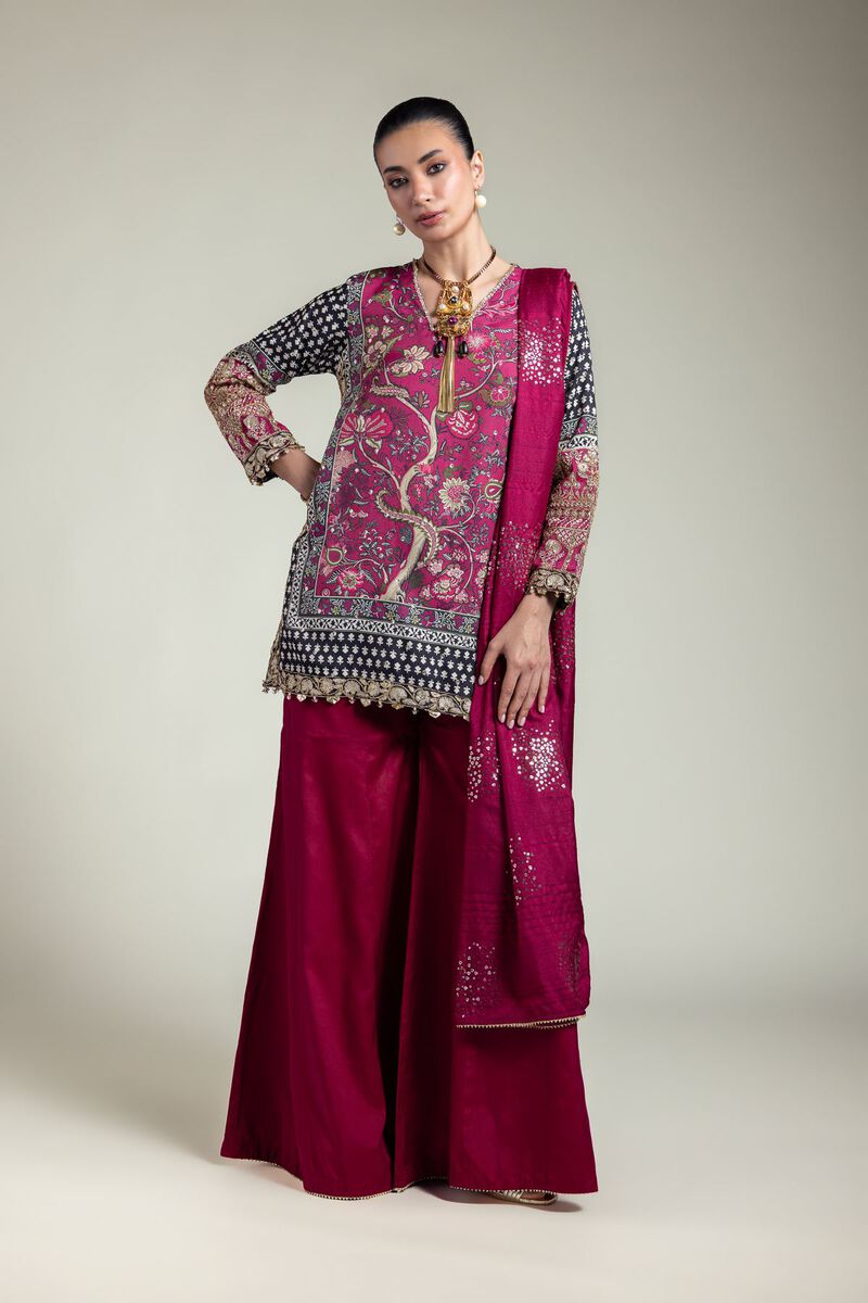 Embroidered | Raw Silk | Printed 3-Piece Set | USD 155.00