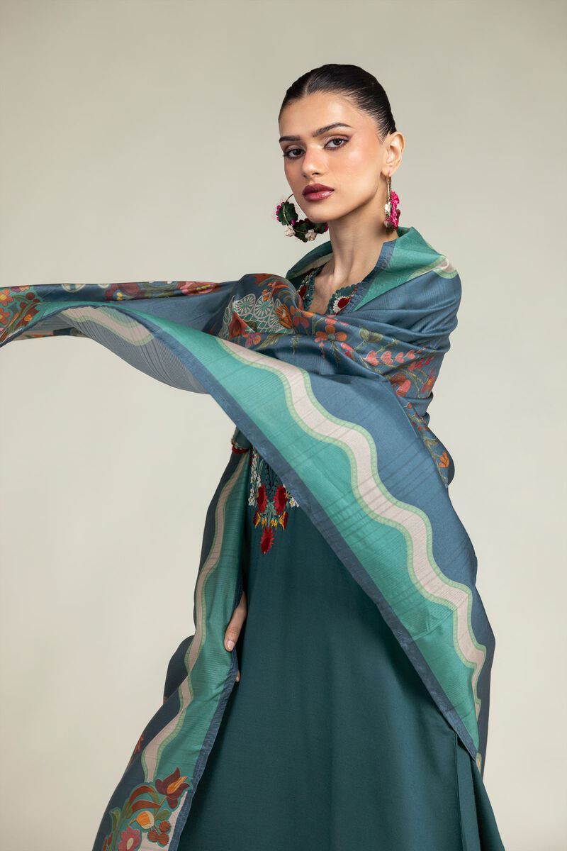 Embroidered | Polyester Silk | Floral Silk Dupatta | USD 30.00