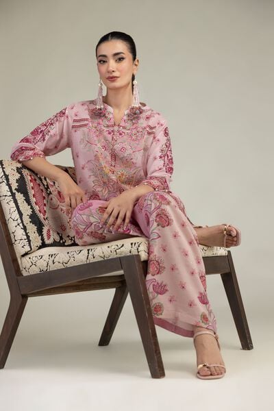 Embroidered | Raw Silk | Short Floral Kurta | USD 45.00