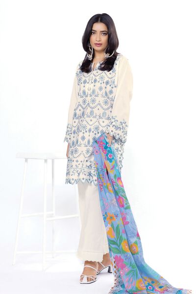 Embroidered | Dull Raw Silk | Fabrics 3 Piece | USD 42.50