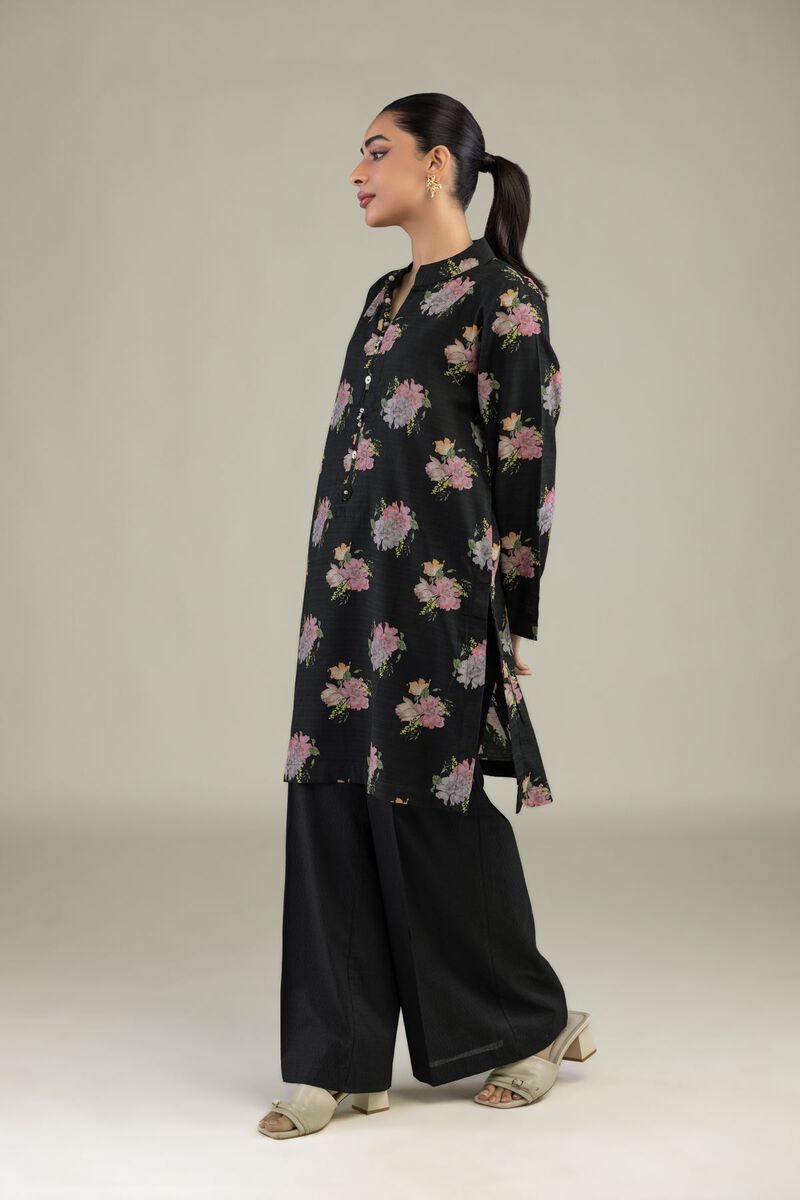 Printed | Cotton Dobby | Black Solid Pants | USD 25.00