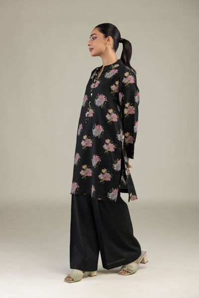 Printed | Cotton Dobby | Black Solid Pants | USD 25.00