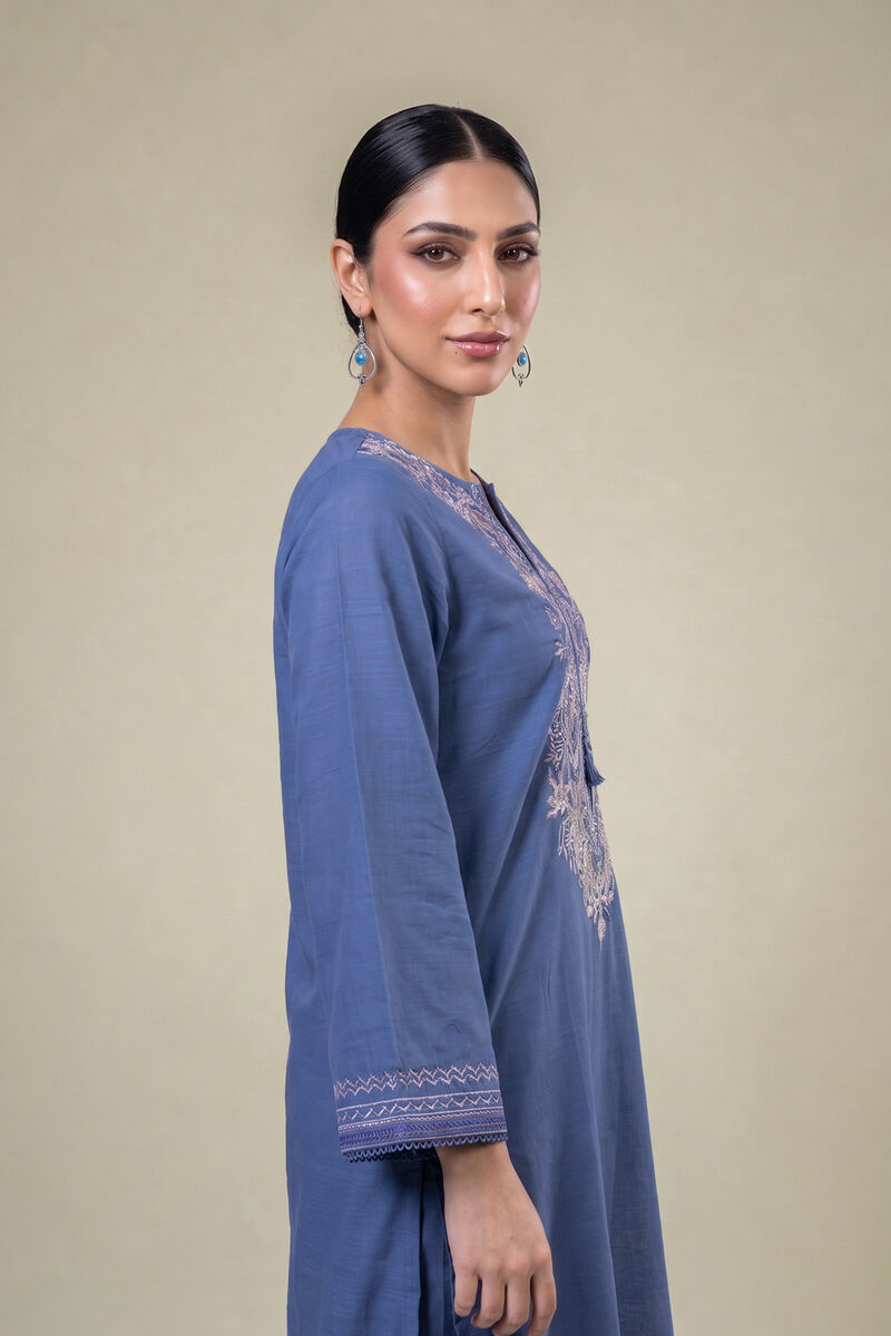 Embroidered | Light Khaddar | Embroidered Blue Kurta | USD 45.00