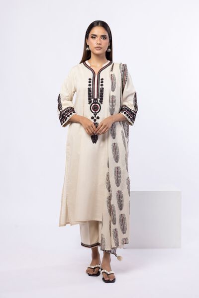 Embroidered | Crosshatch Poplin | Pants | USD 20.00