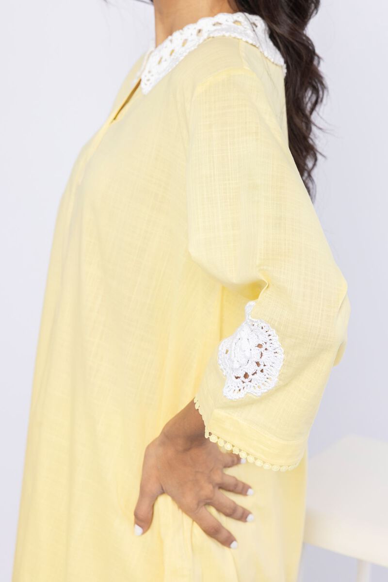 Embroidered | Crosshatch Poplin | Kurta | USD 10.50