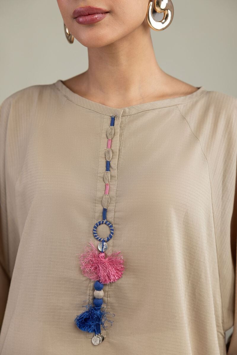Dyed | Textured Cotton | Beige Cotton Kurta | USD 35.00