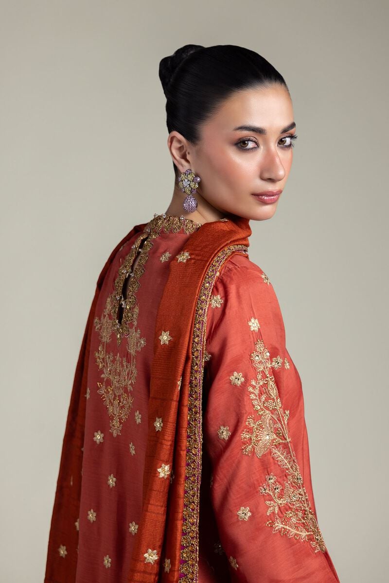 Embroidered | Raw Silk | Three-Piece Set | USD 180.00