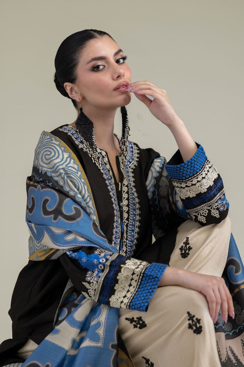 Embroidered | Polyester Silk | Geometric Silk Dupatta | USD 30.00