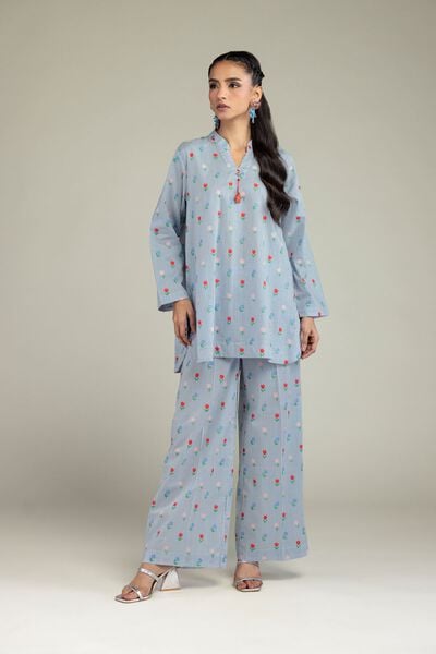 Printed | Cambric | Blue Floral Pants | USD 25.00