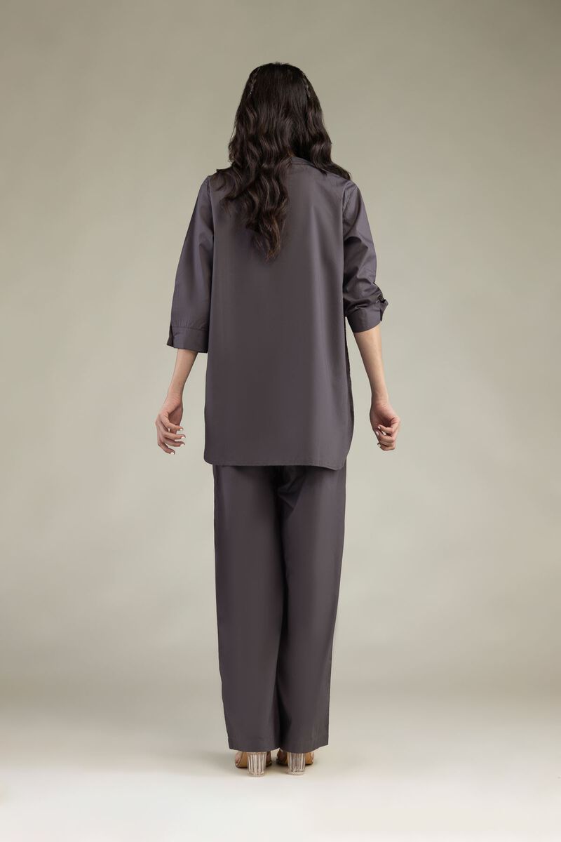 Embroidered | Poplin | Gray Poplin Shirt | USD 35.00