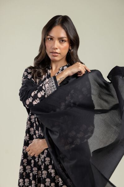 Printed | Lawn | Black Solid Dupatta  | USD 30.00
