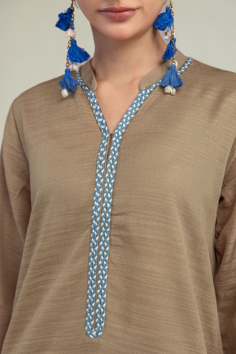 Dyed | Textured Cotton | Long Cotton Kurta | USD 35.00