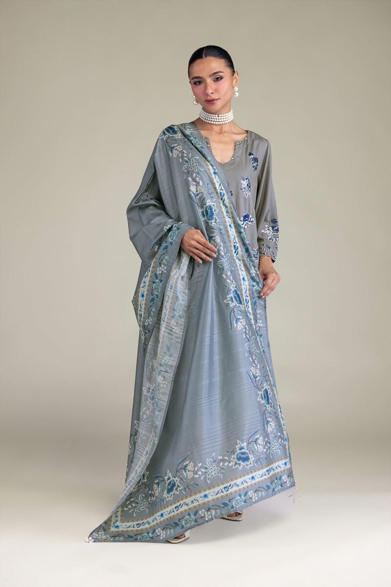 Embroidered | Polyester Silk | Floral Silk Dupatta | USD 30.00