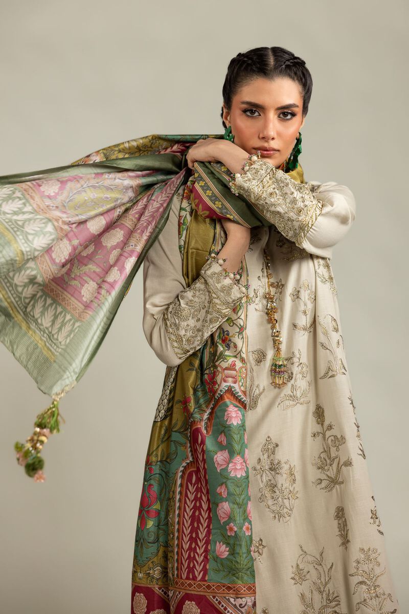 Embroidered | Raw Silk | 3-Piece Co-ord Set | USD 180.00
