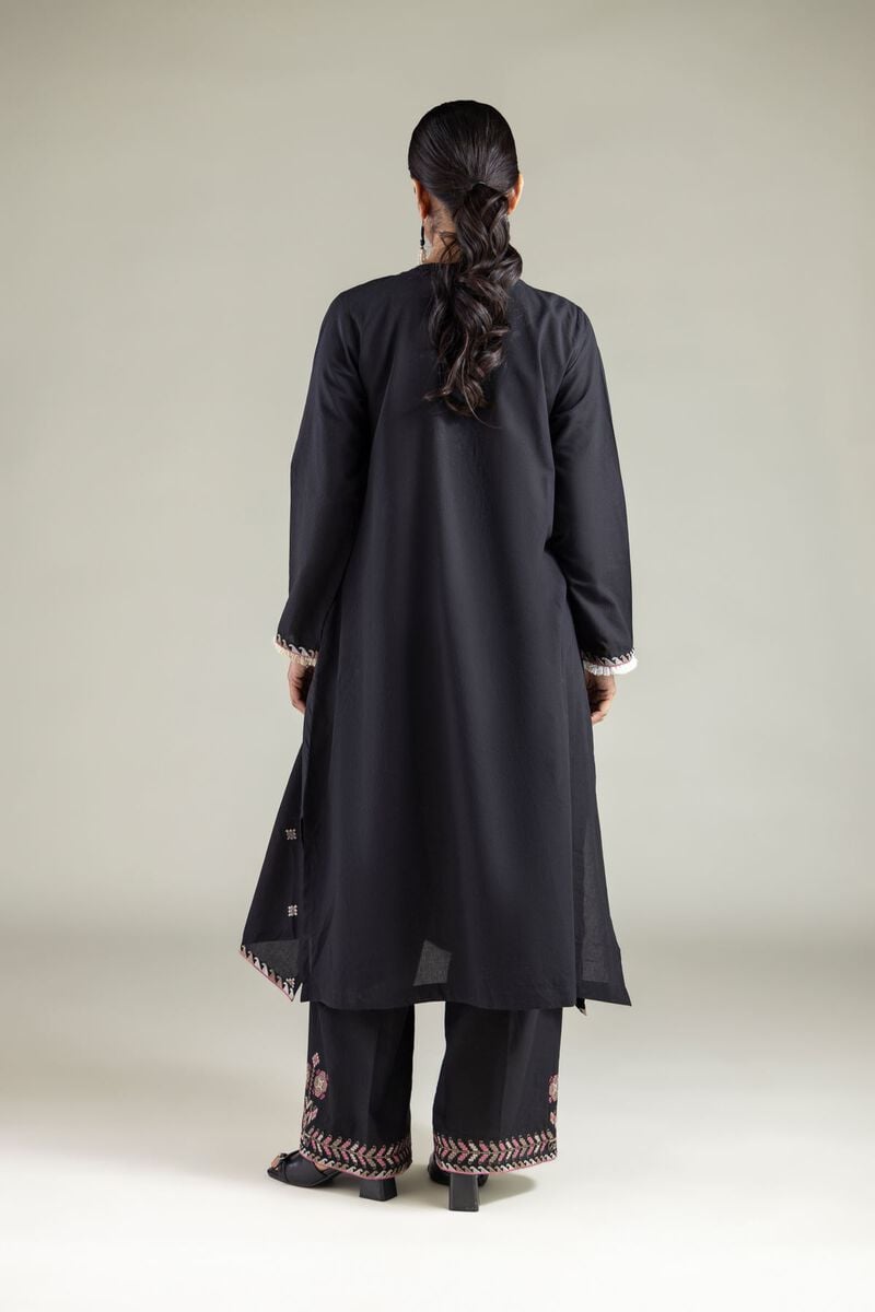 Embroidered | Cambric | Black 2-Piece Tailored | USD 45.00