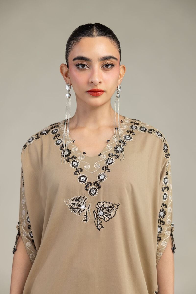 Embroidered | Raw Silk | Beige Silk Kurta | USD 55.00