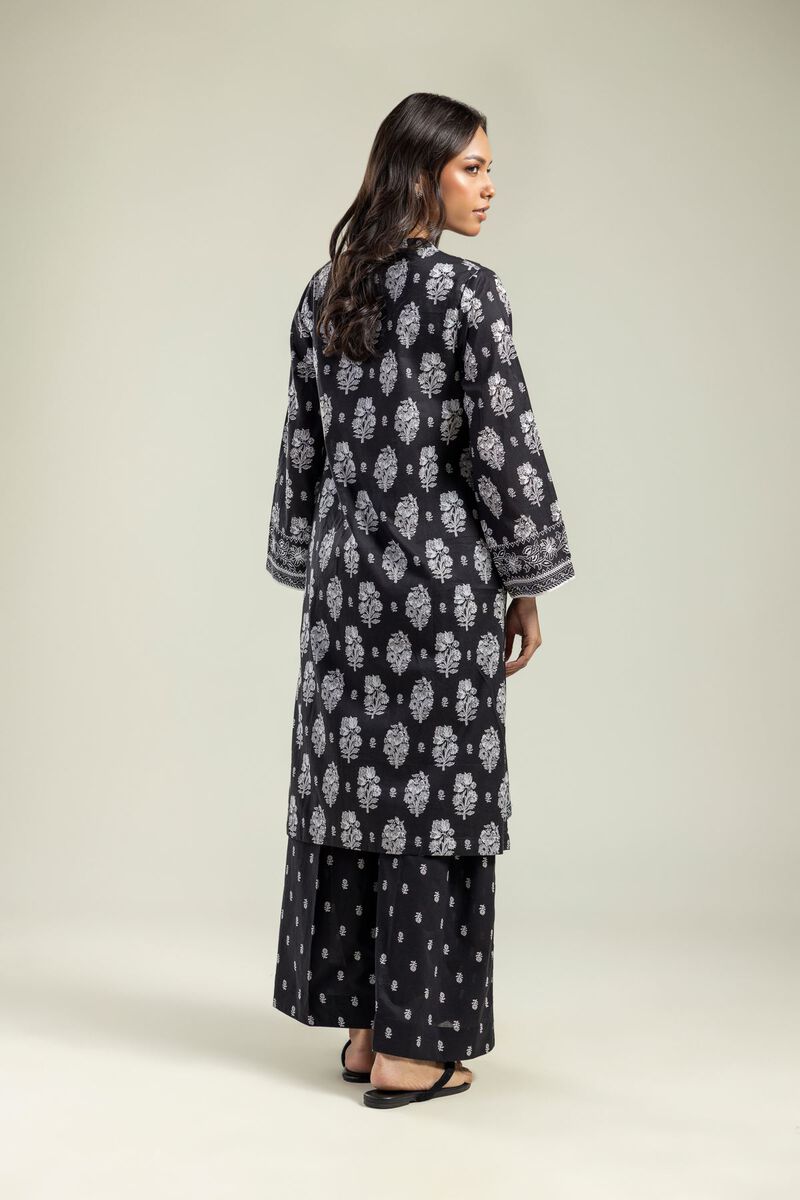 Printed | Cambric | Black Longline Kurta | USD 30.00