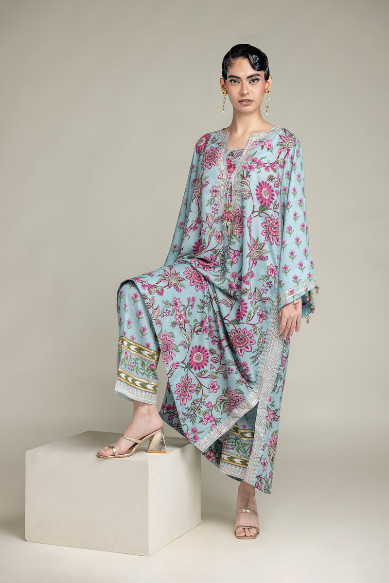 Embroidered | Raw Silk | Floral Silk Pants | USD 35.00