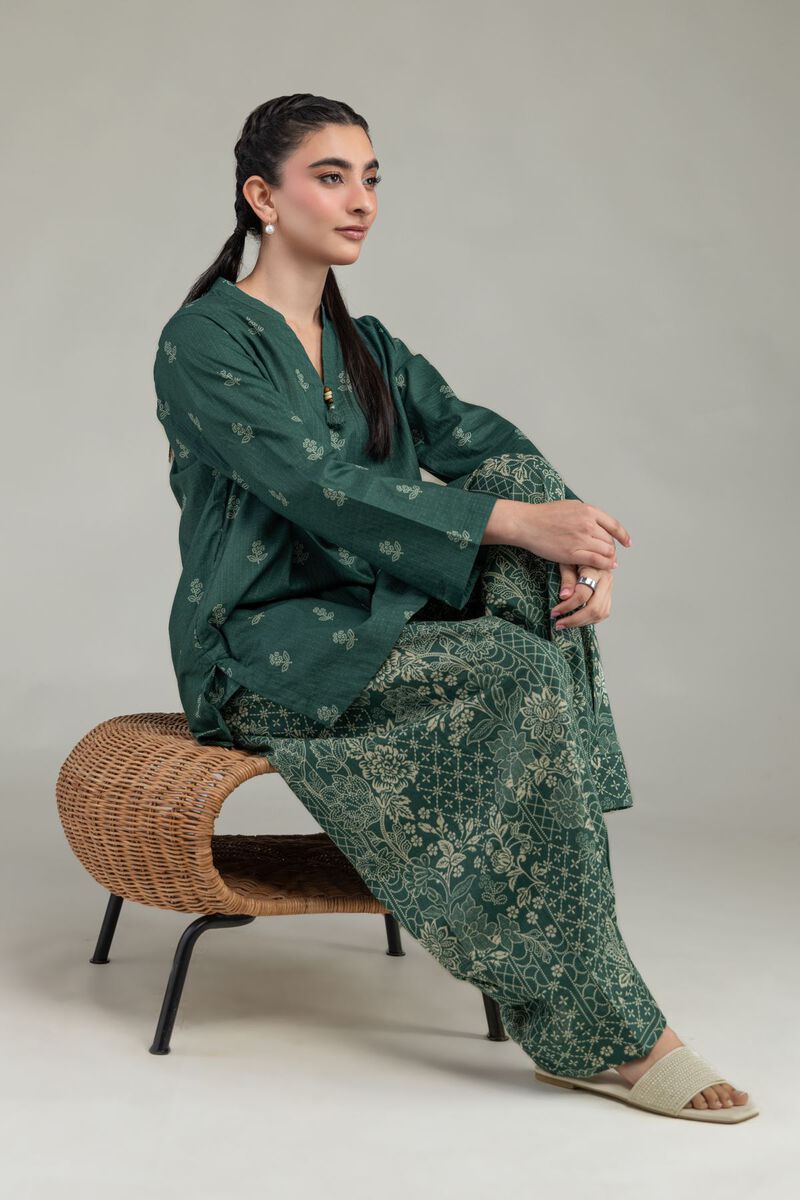 Printed | Cotton Dobby | Green Cotton Kurta | USD 30.00