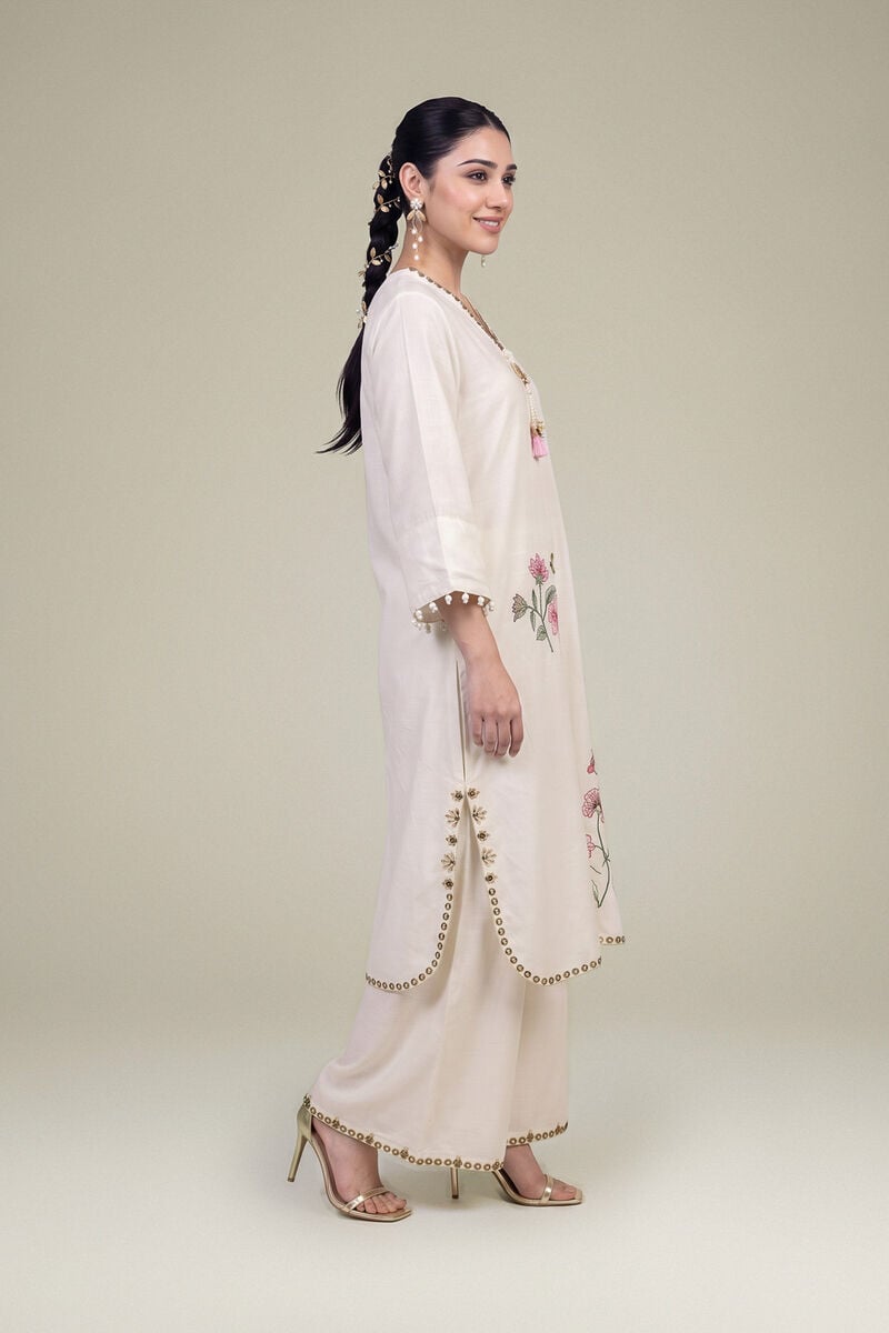 Embroidered | Raw Silk | Raw Silk Pants | USD 35.00