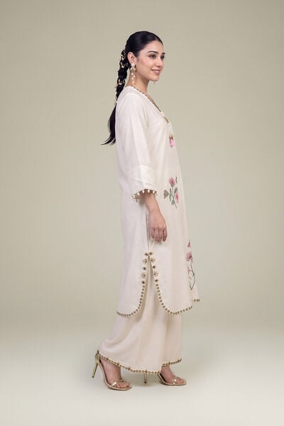 Embroidered | Raw Silk | Raw Silk Pants | USD 35.00
