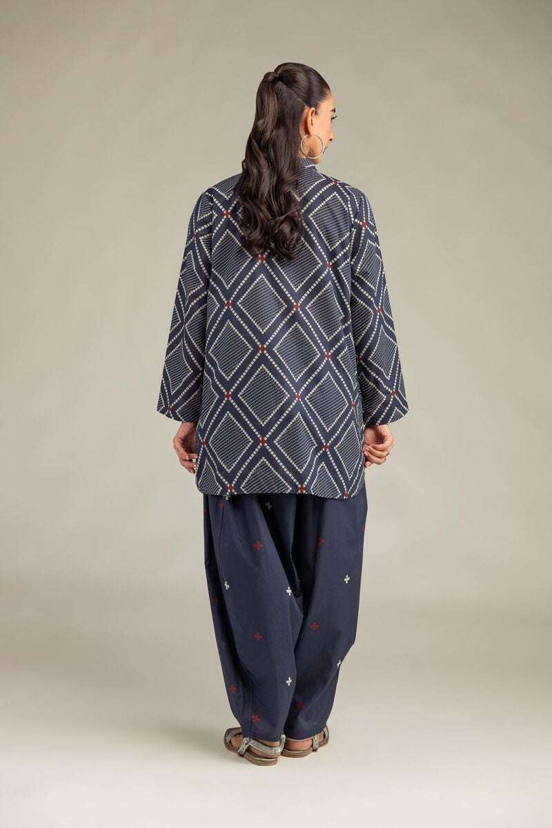 Printed | Cambric | Short Navy Kurta | USD 35.00