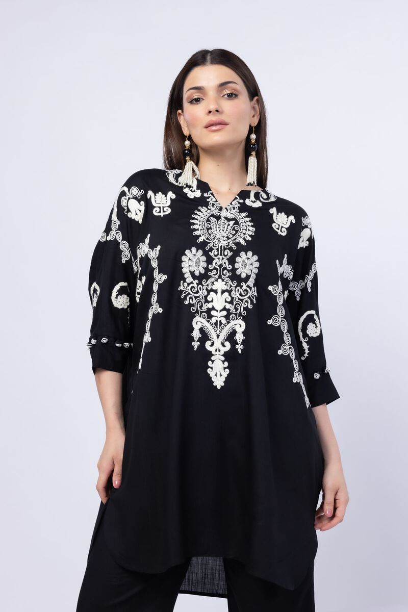 Embroidered | Crosshatch Raw Silk | Kurta | USD 45.00