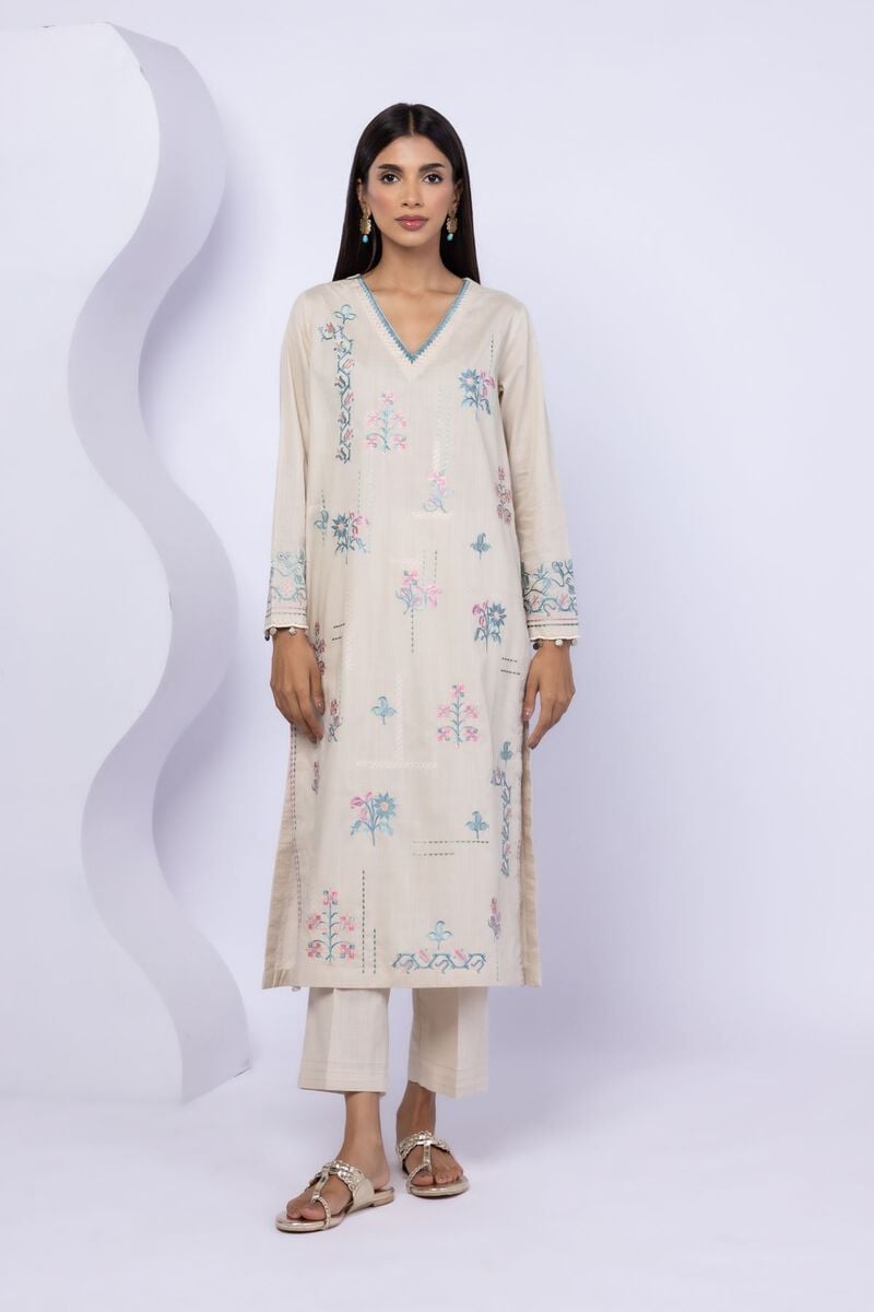 Embroidered | Crosshatch Poplin | Kurta | USD 17.50