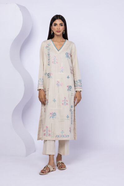 Embroidered | Crosshatch Poplin | Kurta | USD 35.00