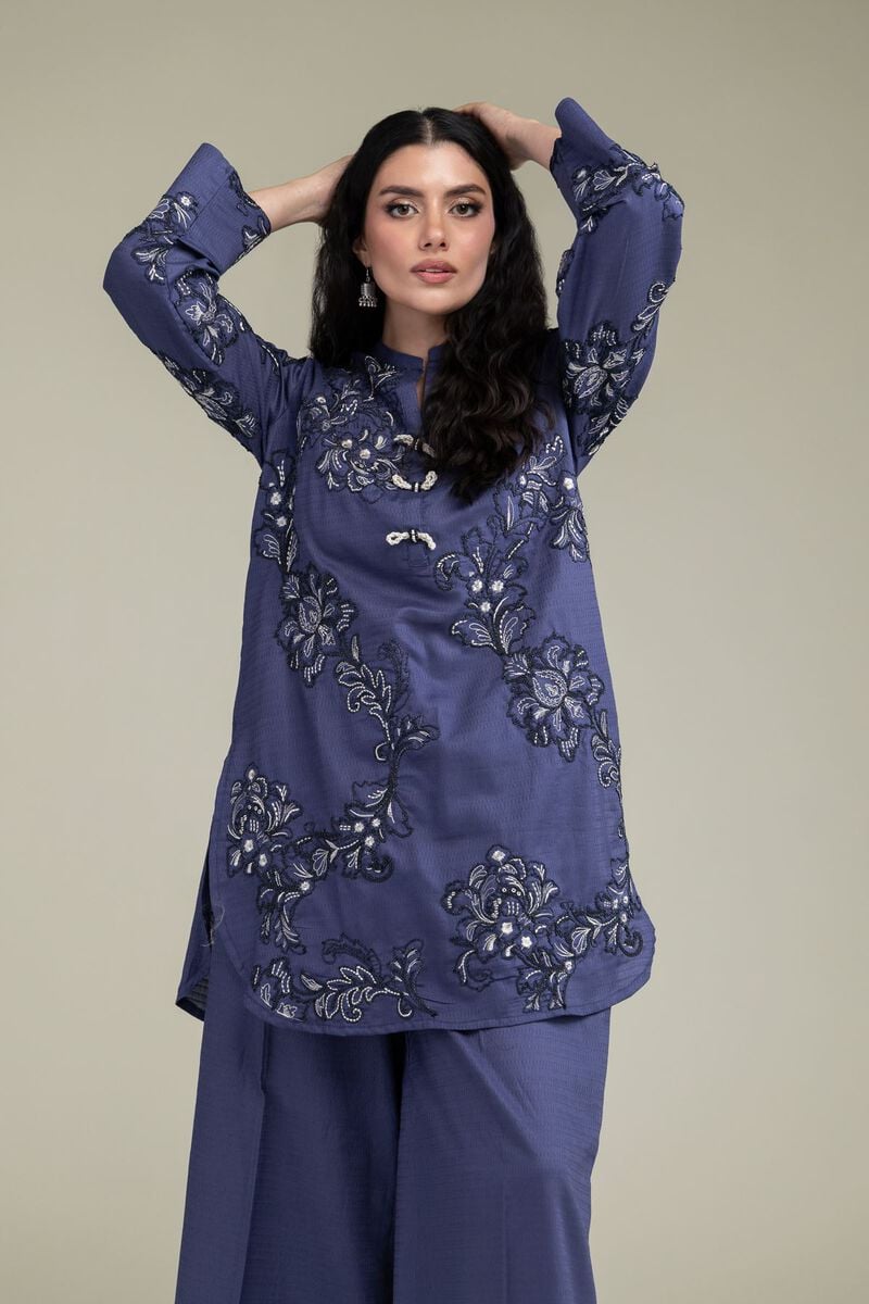 Embroidered | Cotton Dobby | Short Floral Kurta | USD 60.00