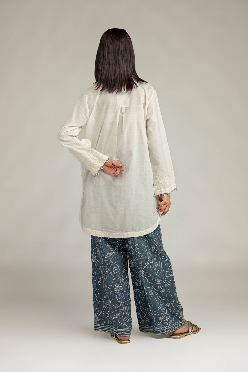 Embroidered | Cotton Dobby | V-Neck Solid Kurta | USD 40.00