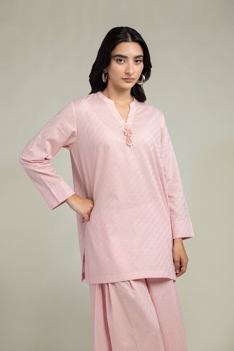 Dyed | Cotton Dobby | Solid V-Neck Kurta | USD 35.00