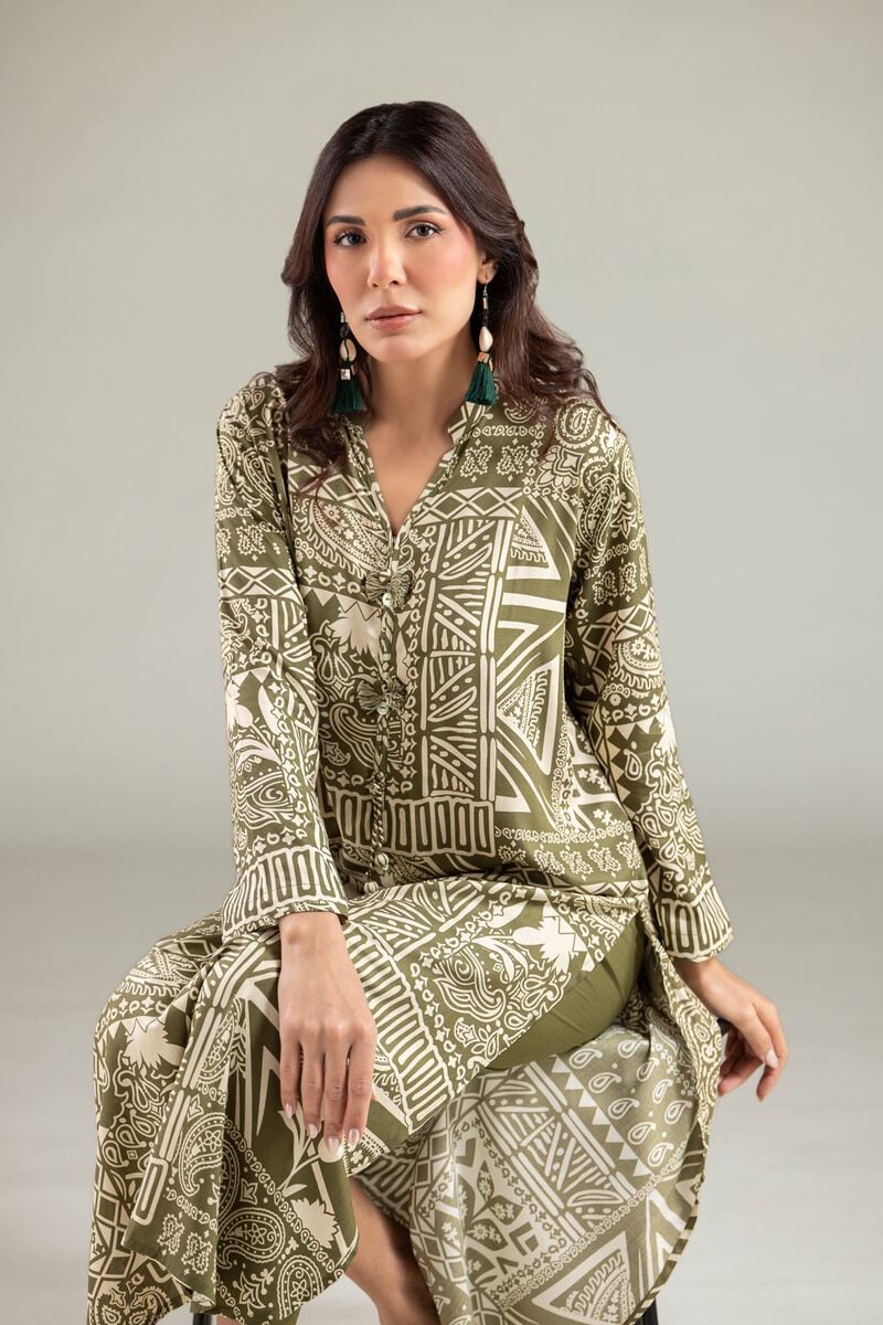 Printed | Viscose | Long V-Neck Kurta | USD 35.00