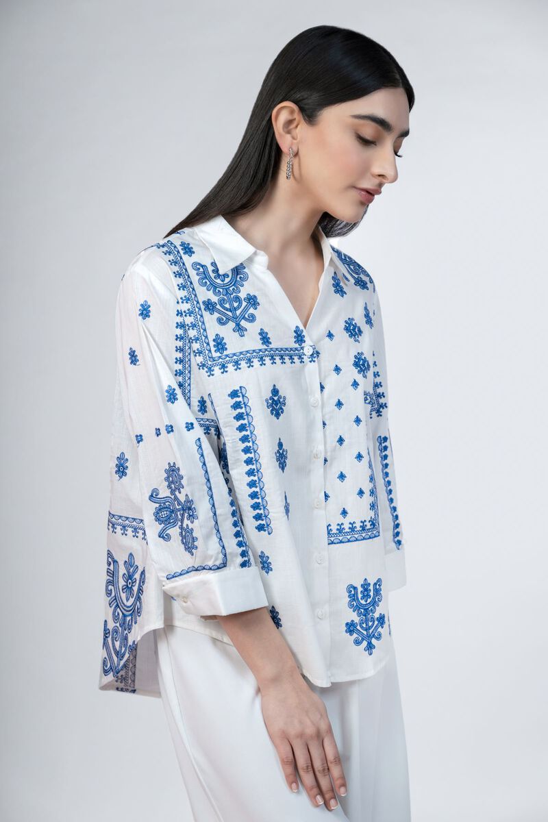 Embroidered | Crosshatch Poplin | Shirt | null
