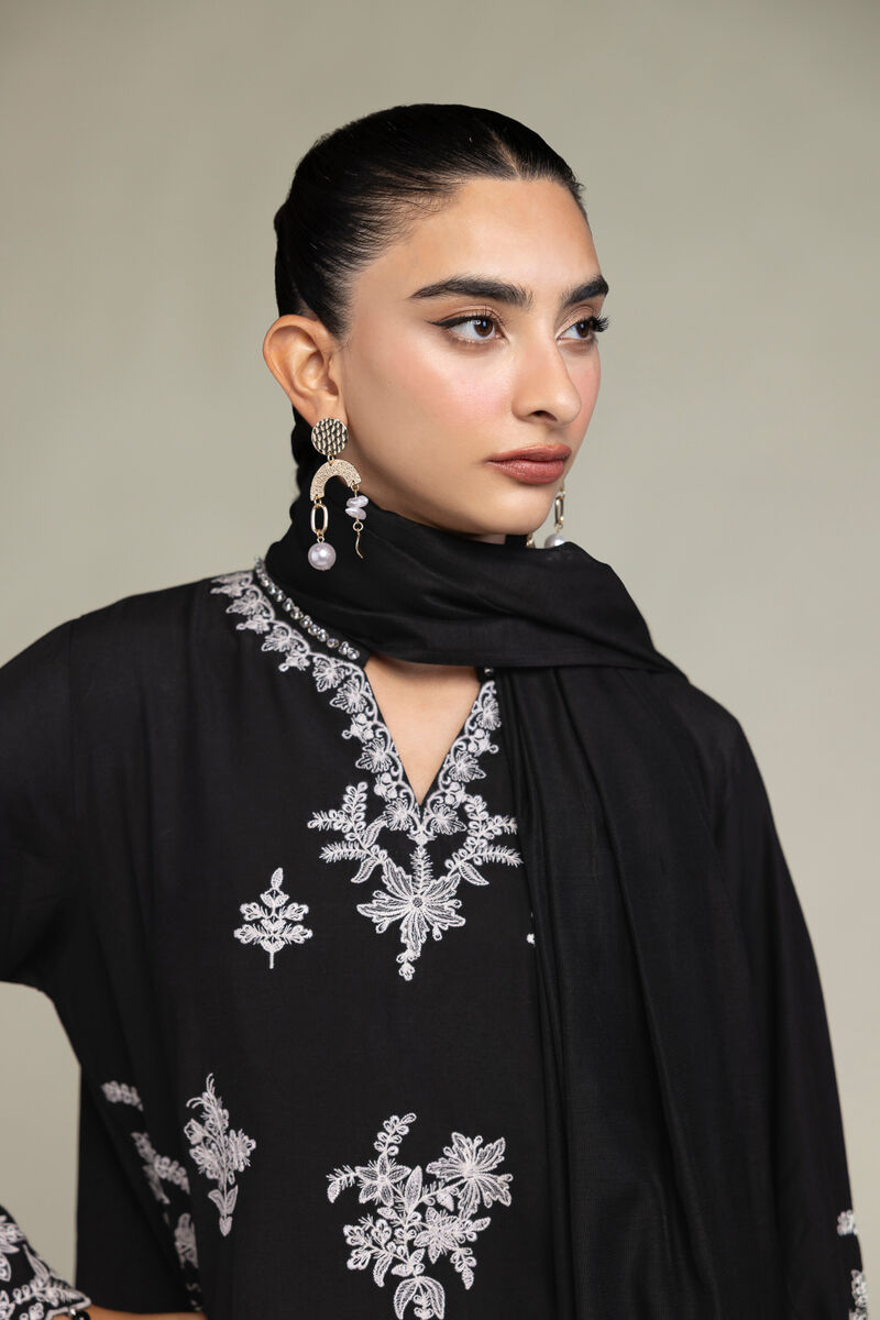 Cotton Net | Cotton Black Dupatta | USD 30.00