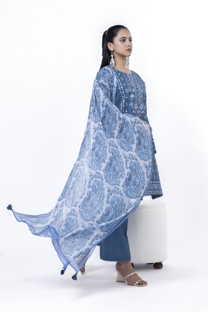 Embroidered | Textured Cotton | Tailored 3 Piece | USD 35.00