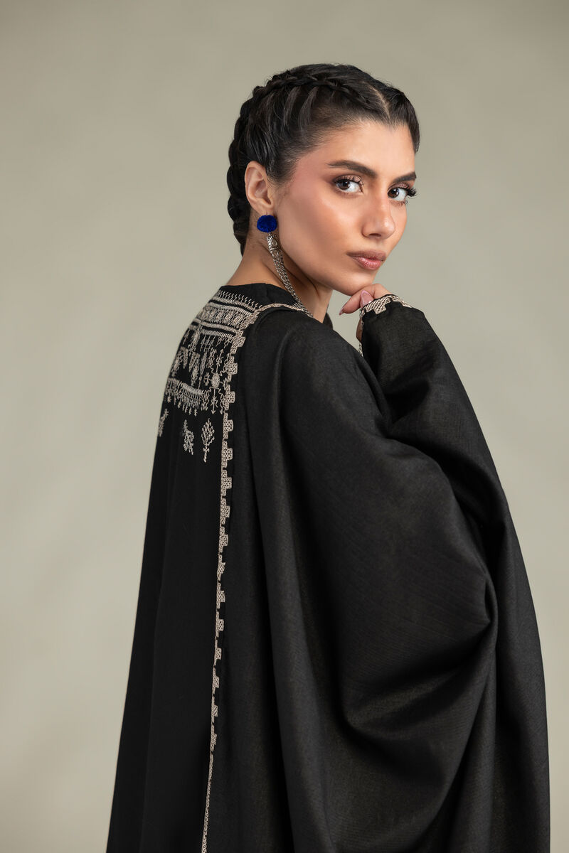 Embroidered | Polyester Silk | Black Silk Dupatta | USD 35.00