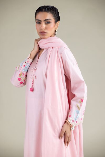 Embroidered | Textured Cotton | Tassel Dupatta | USD 25.00