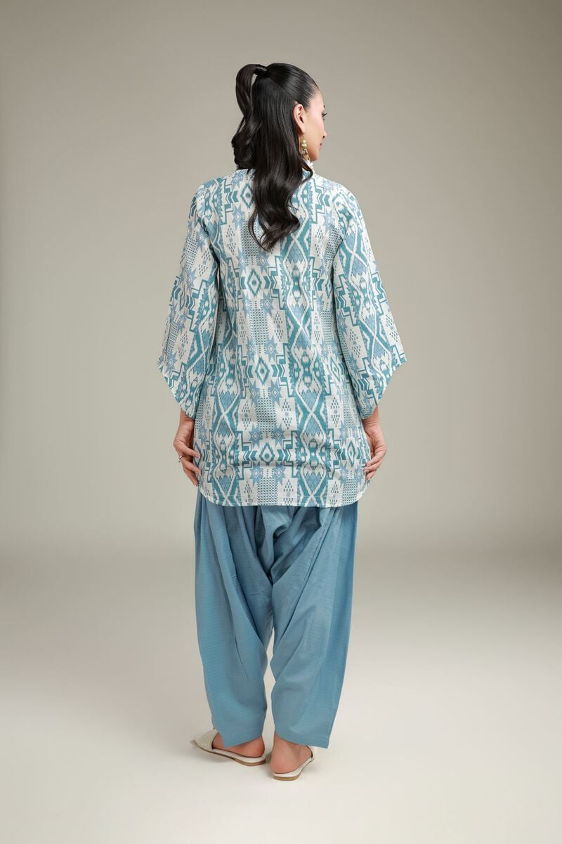 Embroidered | Cotton Dobby | Geometric V-Neck Kurta | USD 30.00